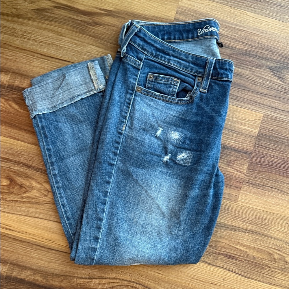 Universal Thread Ripped Blue Ankle Jeans - Picture 3 of 3